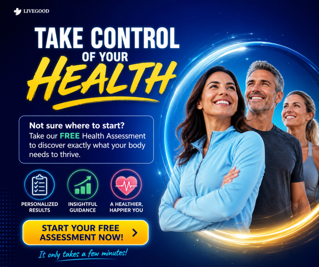 Take Control of your health. Not sure where to start? Take our FREE health Assessment to discover exactaly what your body needs to thrive.