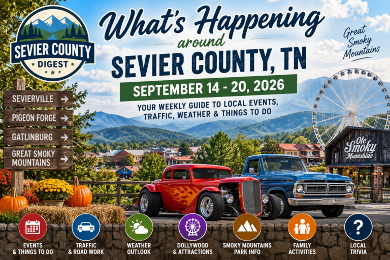 What’s happening around Sevier County September 14-20, 2026, featuring Rod Run cars, the Smoky Mountains and local attractions